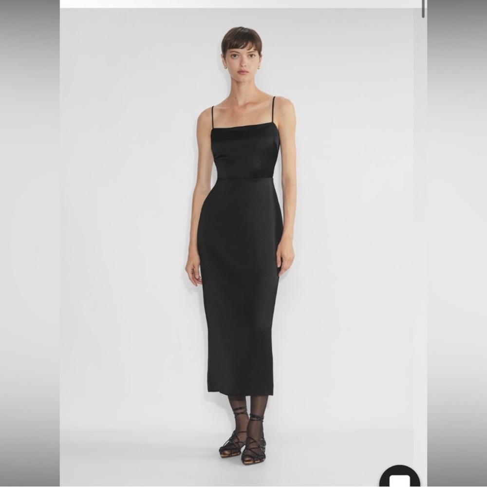 NWT Aritzia Black Madelyn Midi Dress